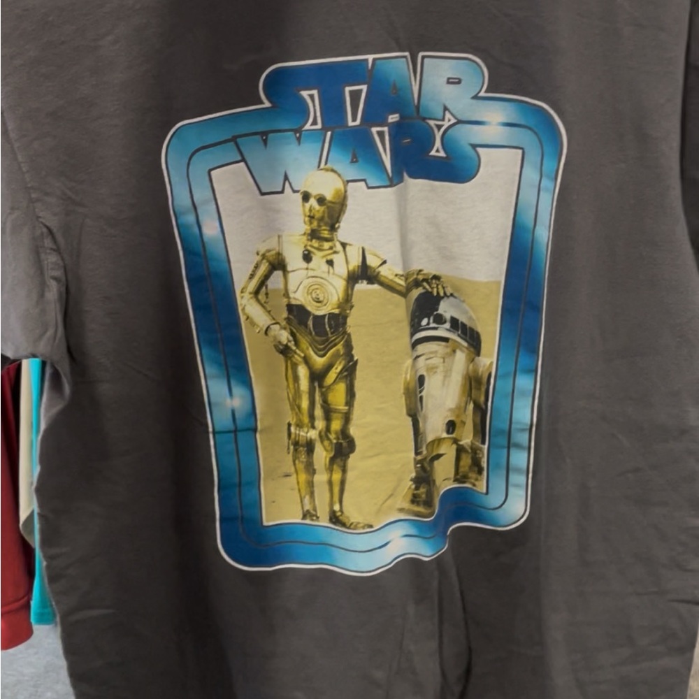 Star Wars C-3PO and R2-D2 Graphic Tee - Gray and Blue